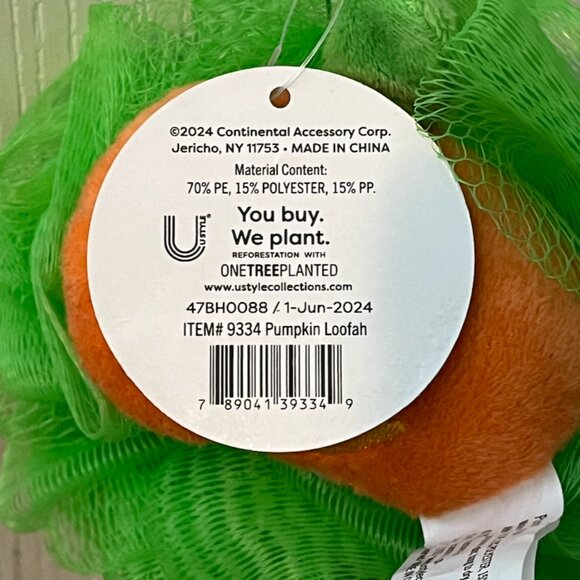 🎃 Scary Cute Pumpkin Halloween Loofah – Green Mesh – New with Tags - Picture 5 of 7